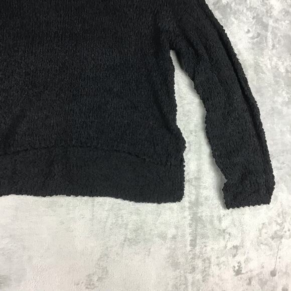 Bobeau Women’s M Black Hi-Low Popcorn Knit Cowl Neck Long Sleeve Sweater - Picture 9 of 15